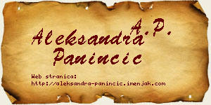 Aleksandra Paninčić vizit kartica